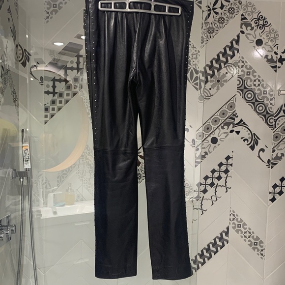 Made in 🇨🇦Vintage 90’ Danier Black Studded Leather Pants - Picture 13 of 16